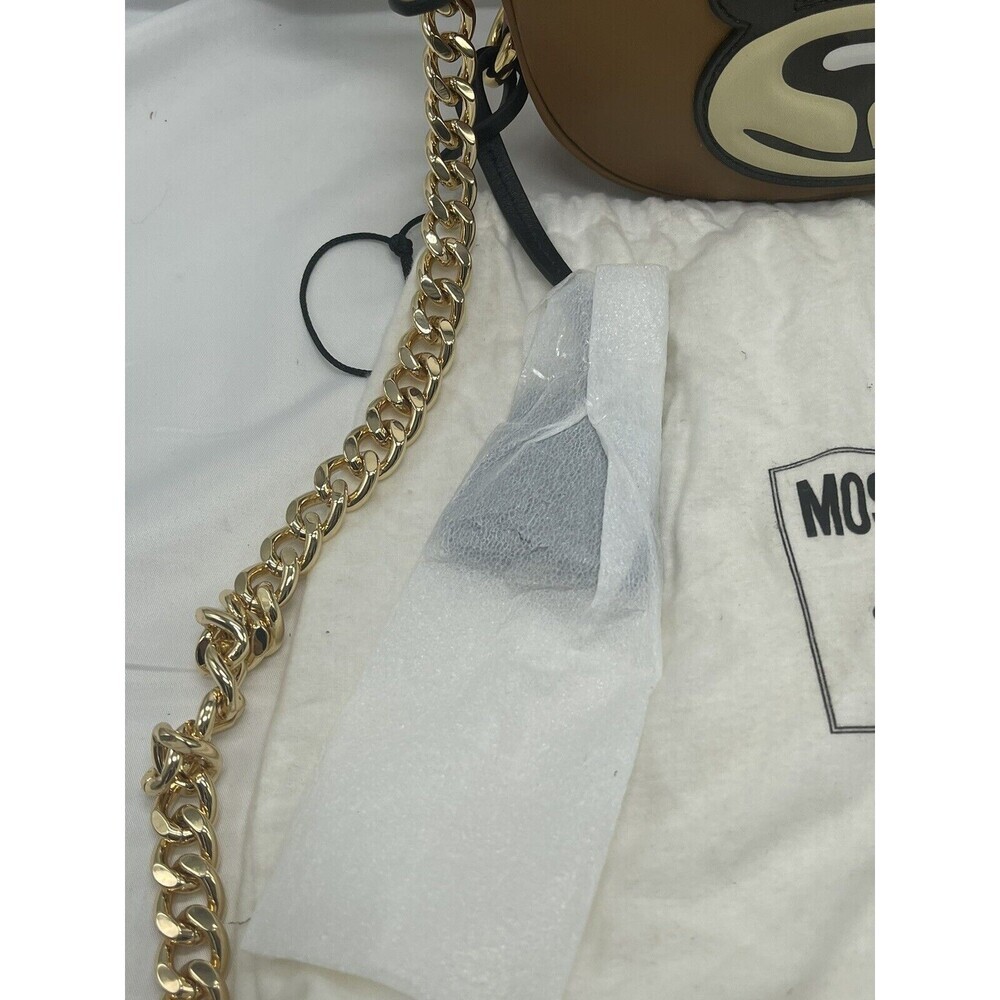 Moschino Teddy Bear Face Leather Shoulder Bag New - Picture 6 of 16